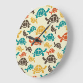 Multicolor Turtle Große Wanduhr (Winkel)