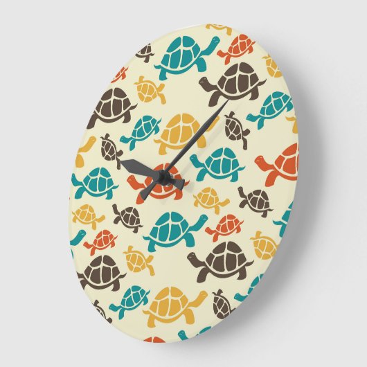Multicolor Turtle Große Wanduhr (Winkel)