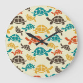 Multicolor Turtle Große Wanduhr (Vorderseite)