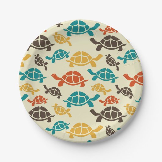 Multicolor Turtle Pappteller (Vorderseite)