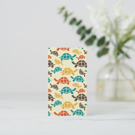 Multicolor Turtle Visitenkarte (Stehend Vorderseite)