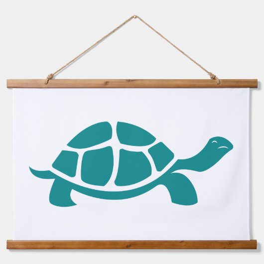 Multicolor Turtle Wandteppich Mit Holzrahmen (Vorderseite)