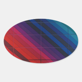 Multicolor-Übergang mit Gitter Ovaler Aufkleber