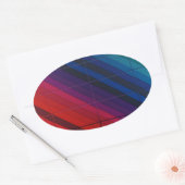 Multicolor-Übergang mit Gitter Ovaler Aufkleber (Umschlag)