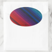Multicolor-Übergang mit Gitter Ovaler Aufkleber (Tasche)