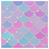 Multicolor- und Silberfolien-Mermaid-Skalen Stoff (Nahaufnahme)
