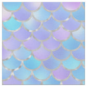 Multicolor- und Silberfolien-Mermaid-Skalen Stoff (Nahaufnahme)