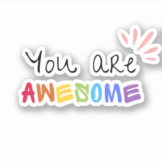 Multicolor Vibrant Positive Worte Aufkleber (Vorderseite)