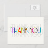 Multicolor Vielen Dank Typografie Postcard Postkarte (Vorne/Hinten)