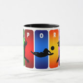 Multicolor-Volleyball-Emblem Tasse (Zentrum)