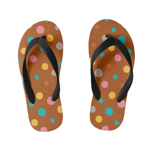 Multicolor-Wasserfarben-Punkte 7 Kinderbadesandalen (Fußbett)