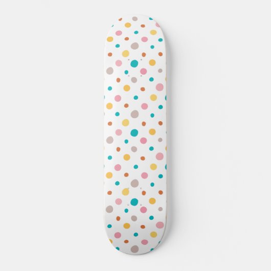 Multicolor-Wasserfarben-Punkte Skateboard (Vorderseite)