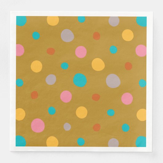 Multicolor-Wasserfarbpunkte 4 Serviette (Vorderseite)