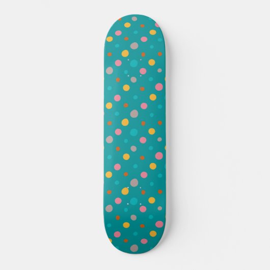 Multicolor-Wasserfarbpunkte 6 Skateboard (Vorderseite)