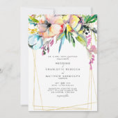 Multicolor Watercolor Floral Wedding Einladung (Vorderseite)
