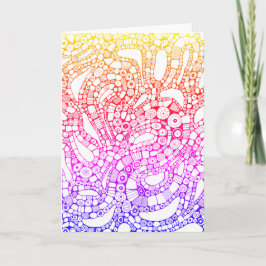 Multicolor Wavy Circles Square Abstract Drawing Karte