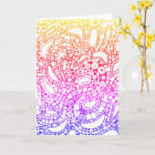 Multicolor Wavy Circles Square Abstract Drawing Karte (Gelbe Blume)