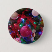 Multicolor Weihnachtsbaum Bunter Urlaub Button (Vorderseite)