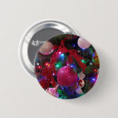 Multicolor Weihnachtsbaum Bunter Urlaub Button (Vorne & Hinten)