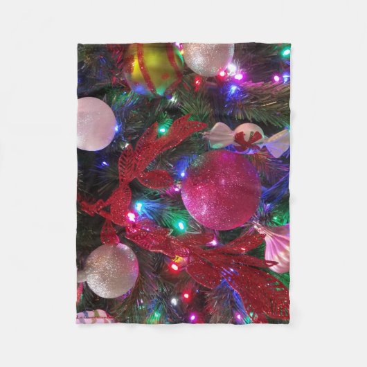 Multicolor Weihnachtsbaum Bunter Urlaub Fleecedecke (Vorderseite)
