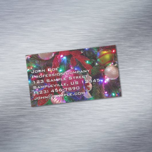 Multicolor Weihnachtsbaum Bunter Urlaub Magnetische Visitenkarte (Beispiel)