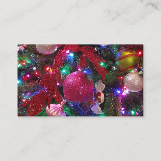 Multicolor Weihnachtsbaum Bunter Urlaub Visitenkarte (Rückseite)