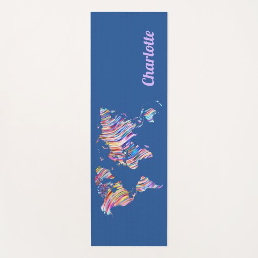 Multicolor-Weltkarte Yogamatte (Vorderseite)