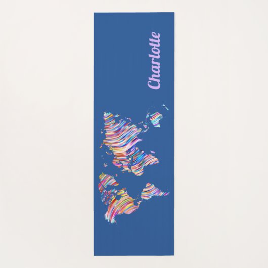 Multicolor-Weltkarte Yogamatte (Rückseite)