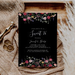 Multicolor Wildblume Sweet 16 Geburtstagsparty Einladung<br><div class="desc">Diese farbenfrohe Wildblume lädt zu einer 16-jährigen Geburtstagsfeier ein. Das Design umfasst eine bunte Auswahl an rosa,  rot,  lila,  gelb,  weiß,  violett,  rot,  bordeauxfarbenen Blume in schwarzem Hintergrund.</div>