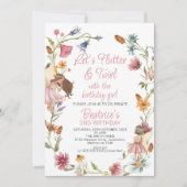 Multicolor Wildblume Wreath and Fairy Birthday Einladung (Vorderseite)