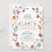 Multicolor Wildblume Wreath Baby Dusche Einladung (Vorderseite)