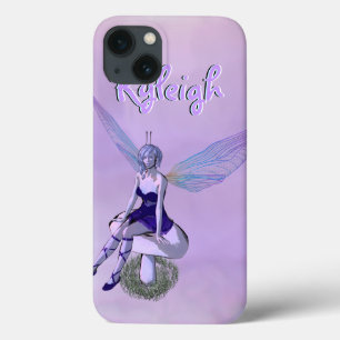 Multicolor Winged Fairy auf Lila Individuelle Name Case-Mate iPhone Hülle