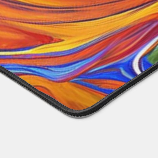 Multicolor-Wirbel Paint Pour Design Schreibtischunterlage (Ecke)