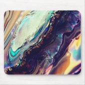 Multicolor wirbelnde Streifen aus glänzendem Felse Mousepad (Vorne)