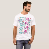 Multicolor Zebra: Modedschungel Print. T-Shirt (Vorne ganz)