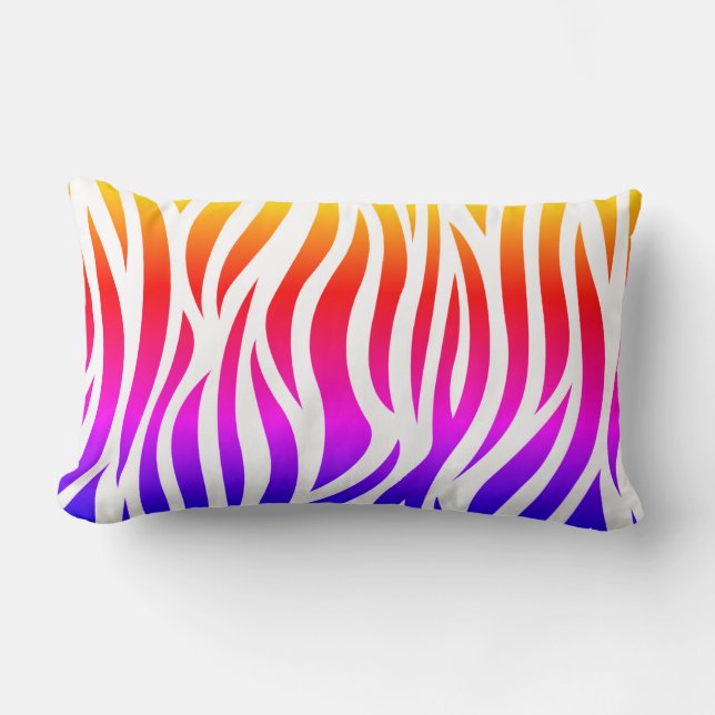 Multicolor Zebra Print Lumbar Throw Kissen (Vorderseite)