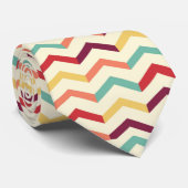 Multicolor-Zickzack Muster Krawatte (Gerollt)