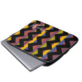 Multicolor Zickzack Zigzag Custom Monogram 8 Laptopschutzhülle (Vorne Knopf)