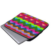 Multicolor Zickzack Zigzag Streifenmuster 6 Laptopschutzhülle (Vorne Knopf)
