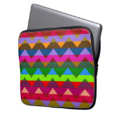 Multicolor Zickzack Zigzag Streifenmuster 6 Laptopschutzhülle (Vorderseite Links)