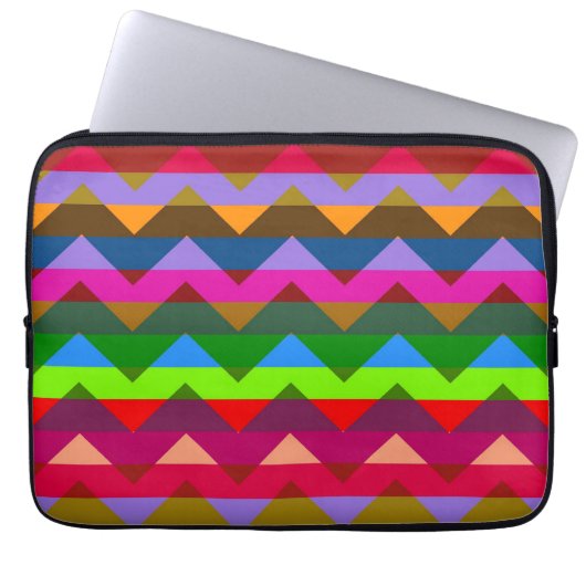 Multicolor Zickzack Zigzag Streifenmuster 6 Laptopschutzhülle (Vorderseite)