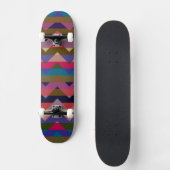 Multicolor Zickzack Zigzag Streifenmuster 9 Skateboard (Vorderseite)