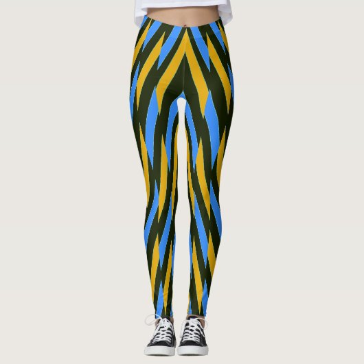 Multicolor-Zickzag-Muster "Ratti_Creative_Arts Leg Leggings (Vorderseite)