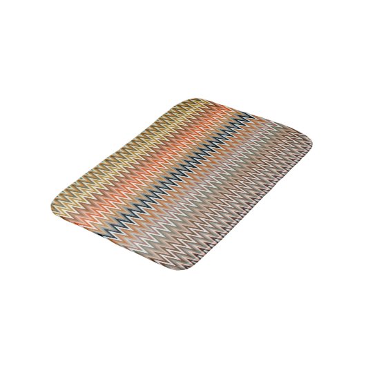 Multicolor Zigzag Muster Badematte (Schrägansicht)