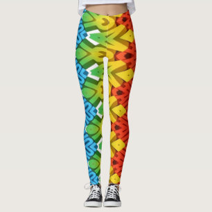 Multicolor zigzag Muster "Ratti_Creative_Arts" L Leggings
