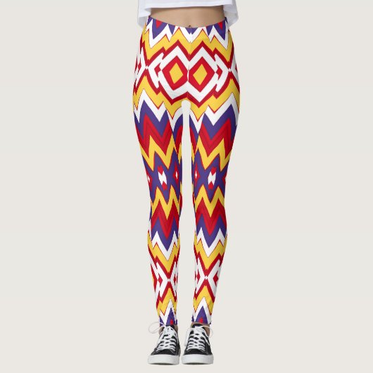 Multicolor zigzag Muster "Ratti_Creative_Arts" Leggings (Vorderseite)