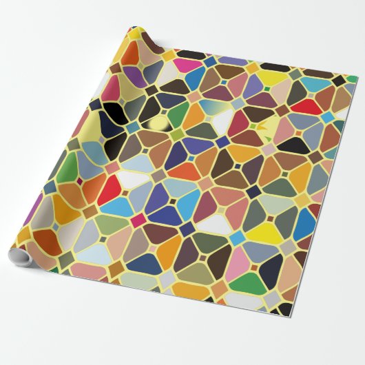 Multicolore geometrische Muster mit Achteckform Geschenkpapier (Ungerollt)