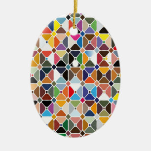 Multicolore geometrische Muster mit Achteckform Keramik Ornament
