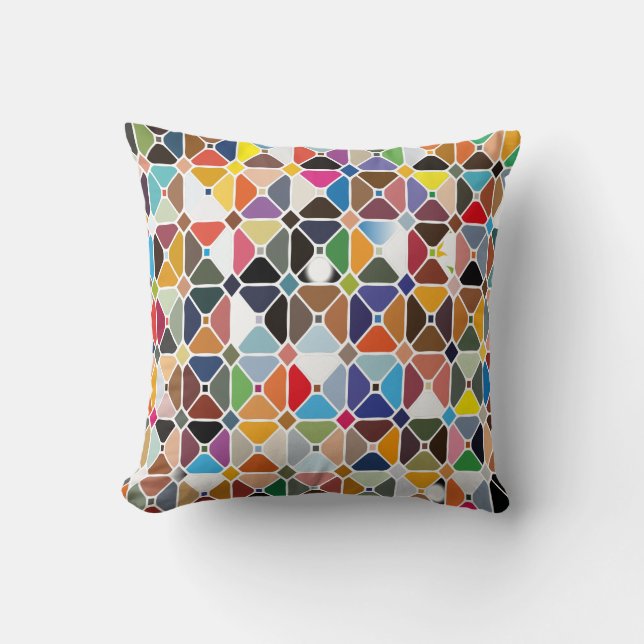 Multicolore geometrische Muster mit Achteckform Kissen (Vorderseite)