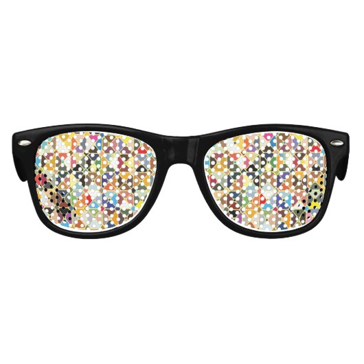 Multicolore geometrische Muster mit Achteckform Partybrille (Vorderseite)